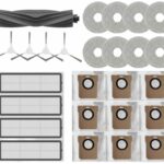 INF Replacement Parts Accessories for Dreame L10S Ultra/S10 Pro, Xiaomi Robot Vacuum X10 Plus, 1x Main Brush, 4x Filters, 4x Side Brushes, 8x Wipes, 9x Dust Bags
