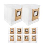 10 Pack Dust Bags Compatible with Eufy E25, E28 Robot Vacuum Cleaner, High Capacity Disposable Bags, Replacement Accessories for Eufy E28 Cleaning Station