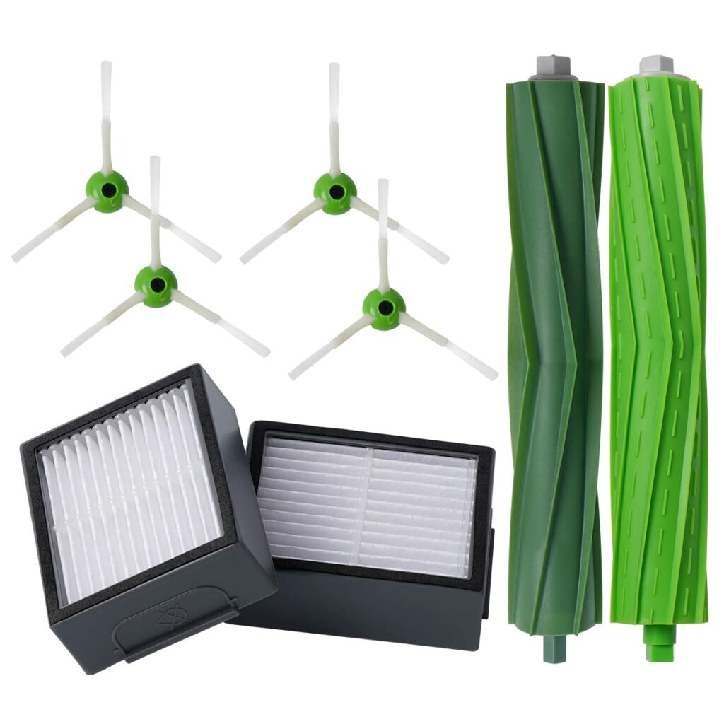 WuYan Robot Vacuum Cleaner Parts for iRobot Roomba i7 i7+ / i7 Plus E5 E6 E7 Includes 2 Roller Brushes, 2 Filters, 4 Side Brushes