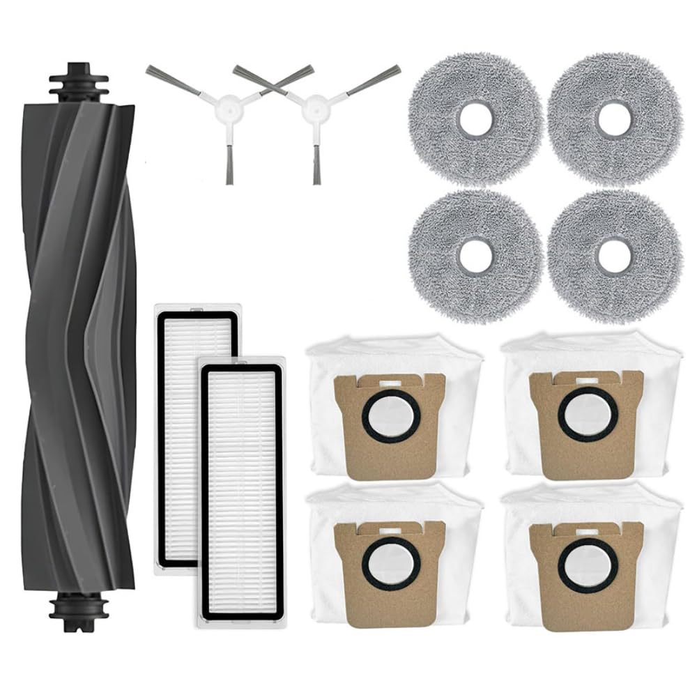 cann Set for Dreame L10 Ultra/L10s Ultra/L10s Pro Replacement Parts Set, Rubber Brush, HEPA Filter, Side Brushes, Mop Pads, Dust Bags