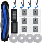 Accessory Set Compatible with Ecovacs Deebot T30C OMNI, T30C Omni Gen2 Robot Vacuum Cleaner, Saprdii 1 x Main Brush 6 x Dust Bags 4 x Mops 2 x Filters 4 x Side Brushes, Spare Parts Robot Vacuum