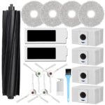 Accessories for Ecovacs Deebot T20 Omni, Replacement Parts for Ecovacs Deebot T20 e Omni, 1 Main Brush, 2 HEPA Filters, 4 Wipes, 4 Side Brushes, 4 Dust Bags, 2 Cleaning Brushes