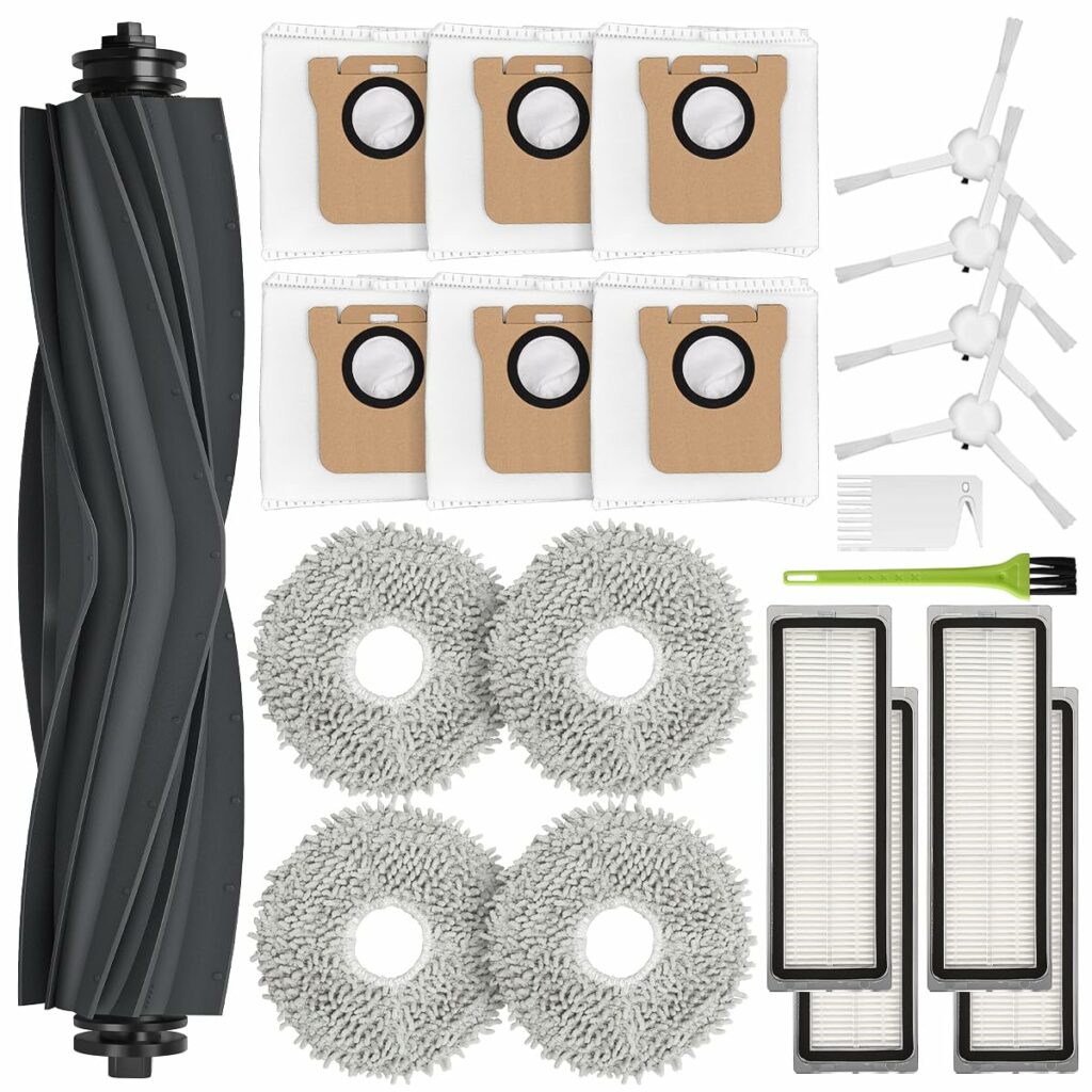 Accessories for Dreame L10s Ultra/ L10 Ultra, Replacement Kit for Xiaomi X10+ with 6 Bags, 1 Main Brush, 4 Mop Cloths, 4 Side Brushes, 4 Hepa Filter