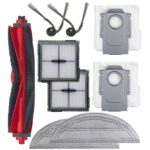 【9-in-1 Maintenance Kit】 Replacement Accessories Kit Compatible with Roborock Q10 S5 / Q10 S5+ Robot Vacuum Cleaner, Includes 1 Main Brush, 2 Side Brushes, 2 HEPA Filters, 2 Mop Pads, 2 Dust Bags