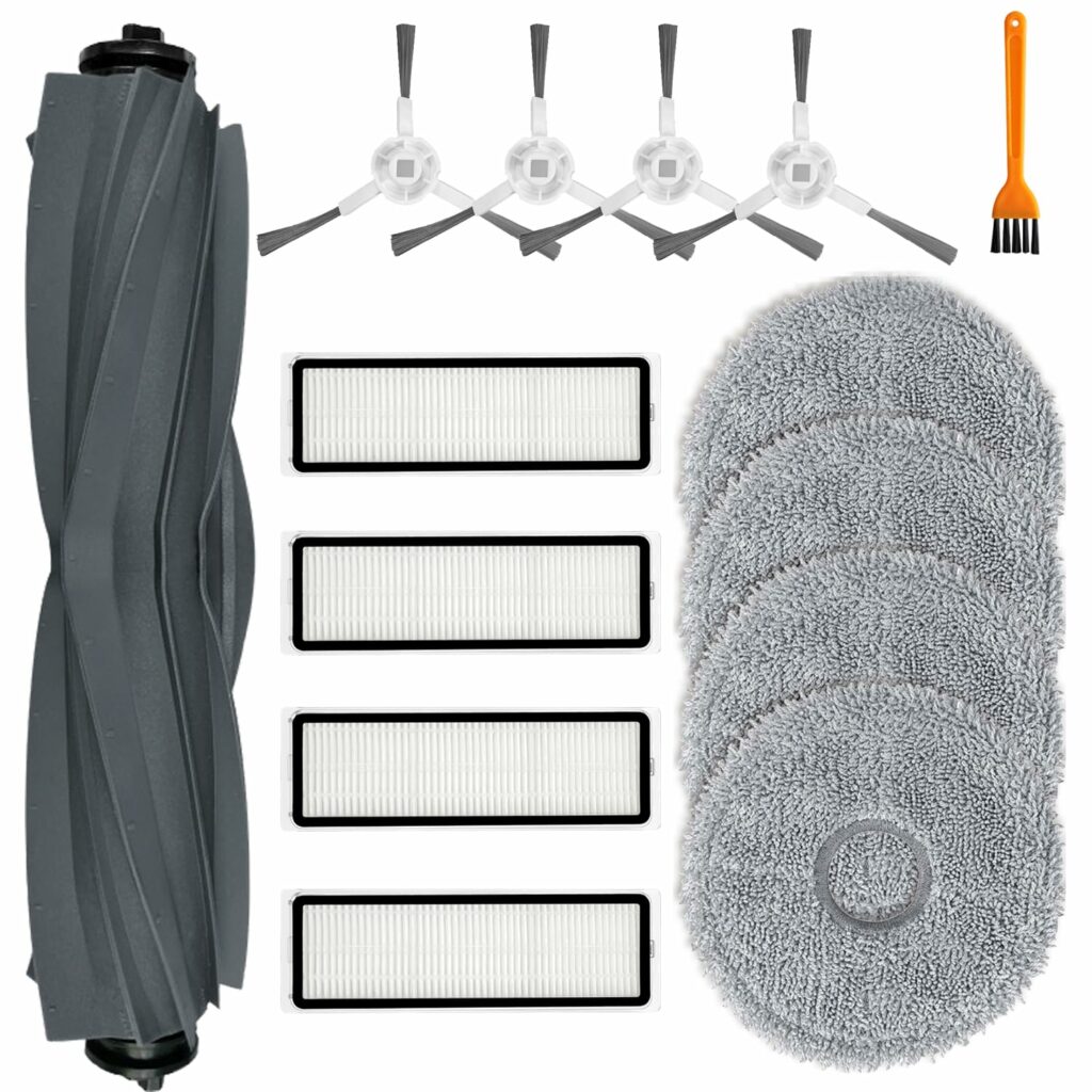 ANBOO Pack of 14 Accessories Compatible with Dreame L10s / L10 Ultra / L10 Prime Robot Vacuum Cleaner with 1 Main Brush, 4 Wipes, 4 Filters, 4 Side Brushes, 1 Cleaning Brush