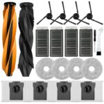 Ytaland Replacement Parts Accessories for Dreame X50 Ultra Complete/X50 Ultra/L50 Pro Ultra/X50 Master Robot Vacuum Cleaner (2 Main Brushes, 4 Side Brushes, 4 HEPA Filters, 4 Dust Bags, 4 Mop Pads)