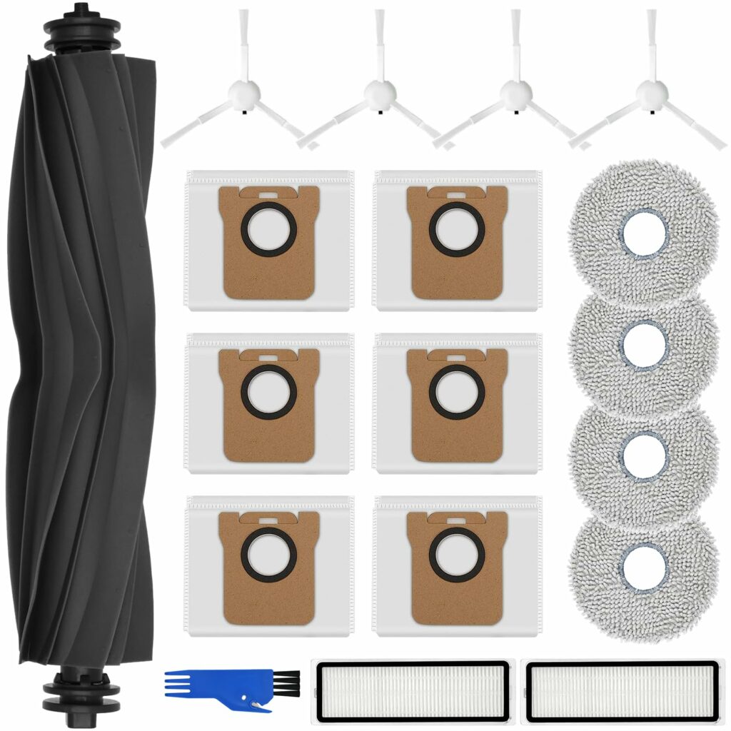 oGoDeal Accessory Set for Xiaomi X20+ / L10s Ultra Gen 2 / L10s Ultra / L10 Ultra, 4 x Mop Mop Pads 6 x Dust Bags 1 x Main Brush 4 x Side Brushes 2 x Filters, Robot Vacuum Cleaner Replacement Parts