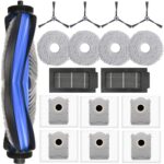 Accessory Set for Ecovacs Deebot T50 PRO Omni/T50 Omni/T50, Saprdii 1 x Main Brush 6 x Dust Bags 4 x Wipes 2 x Filters 4 x Side Brushes Replacement Parts Robot Vacuum Cleaner Accessories