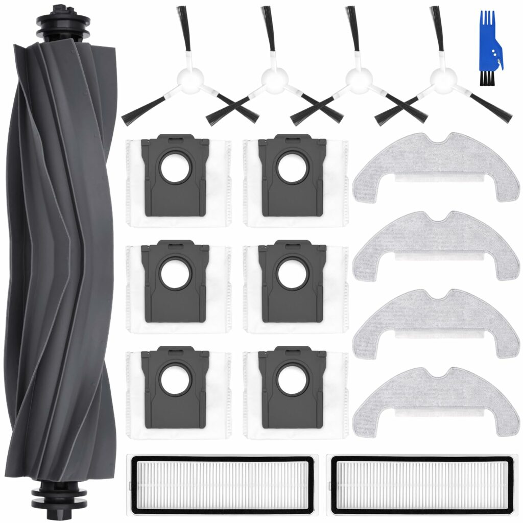 oGoDeal Accessory Set for Dreame D10 Plus Gen 2, 4 x Mop Mop Pads 6 x Dust Bags 1 x Main Brush 4 x Side Brushes 2 x Filters, Robot Vacuum Cleaner Replacement Parts Accessories