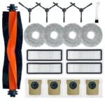 Ytaland Replacement Parts Accessories for Xiaomi Robot Vacuum X20 Max/ X20 Pro Robot Vacuum Cleaner (1 Main Brush, 4 Side Brushes, 4 HEPA Filters, 4 Dust Bags, 4 Mop Pads)