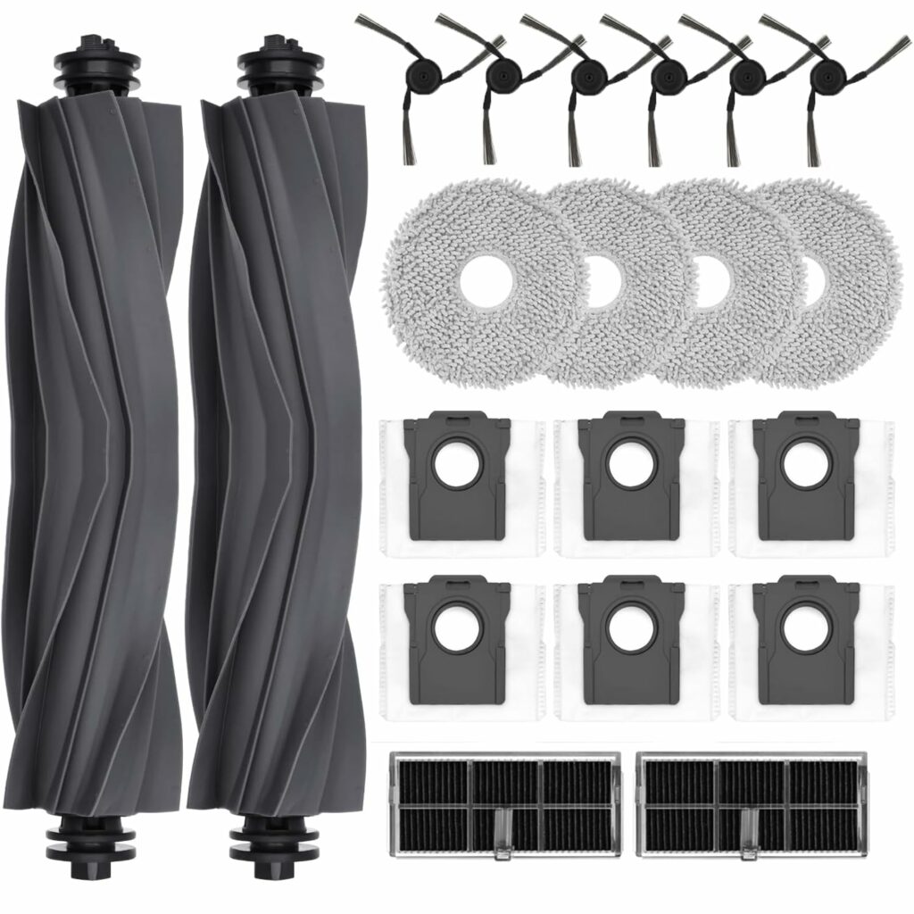 Accessory Set for Dreame X40 Ultra Complete, 6 Dust Bags, 4 Wipes, 2 Roller Brushes, 2 Filters, 6 Side Brushes, X40 Ultra Complete Replacement Parts Set Robot Vacuum Cleaner Replacement Parts
