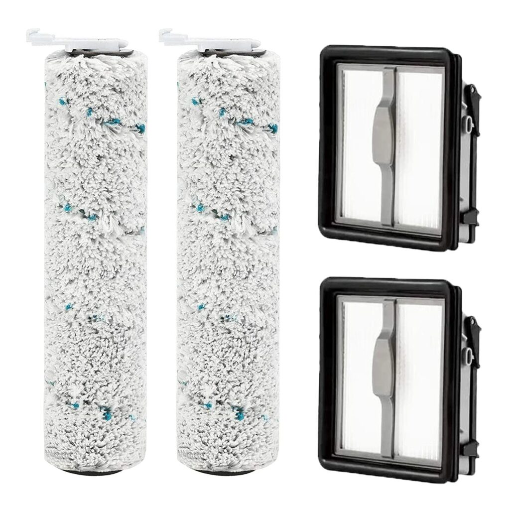 Accessories for Bissell CrossWave X7 Pet Pro 2955N, 3479N Multi-Surface All in One Wet/Dry Vacuum Cleaner, 2 Pieces Replacement Filters and 2 Pieces Multi-Surface Brush Roll (White