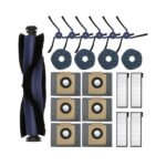21-piece accessory set for eufy X10 Pro Omni robot vacuum cleaner, 1 roller brush, 6 side brushes, 6 washable filters, 4 dust bags and 4 wipes, replacement part set for eufy X10 Pro Omni