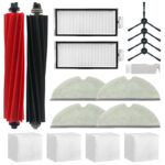 Home Times Accessory Set for Roborock Q5 Pro+/Q8 Max+ (Plus), 2 HEPA Filters, 4 Side Brushes, 4 Wipes, 4 Dust Bags, 1 Detachable Duo Scooter