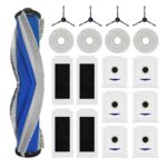 Accessory Set for Ecovacs Deebot T30 Pro Omni, 1 Rubber Main Brush, 4 Filters, 4 Wipes, 4 Side Brushes, 6 Dust Bags
