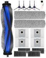 16 Pieces Spare Part Set for ECOVACS DEEBOT X8/X8 PRO OMNI Vacuum Attachment Kit, Attachment: 1 Main Brush, 2 Drying Sponges, 4 Side Brush, 4 HEPA Filter, 4 Dust Bags, 1 Cleaning Brush