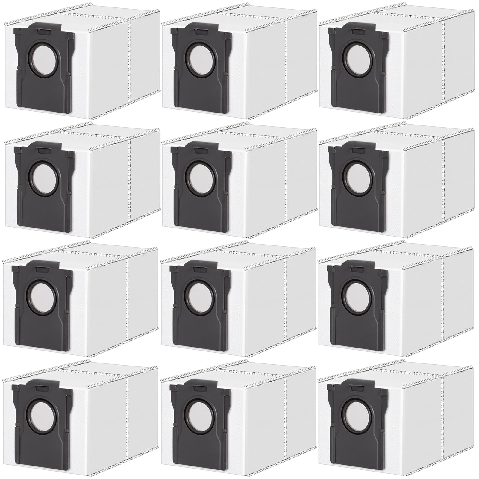 12Pack Replacement Dust Bags, Spare Partes Compatible with Dreame L10S Pro Ultra / X30 Ultra / X40 Ultra / L40 Ultra Robot Vacuum Cleaners, Capacity of 3.2L