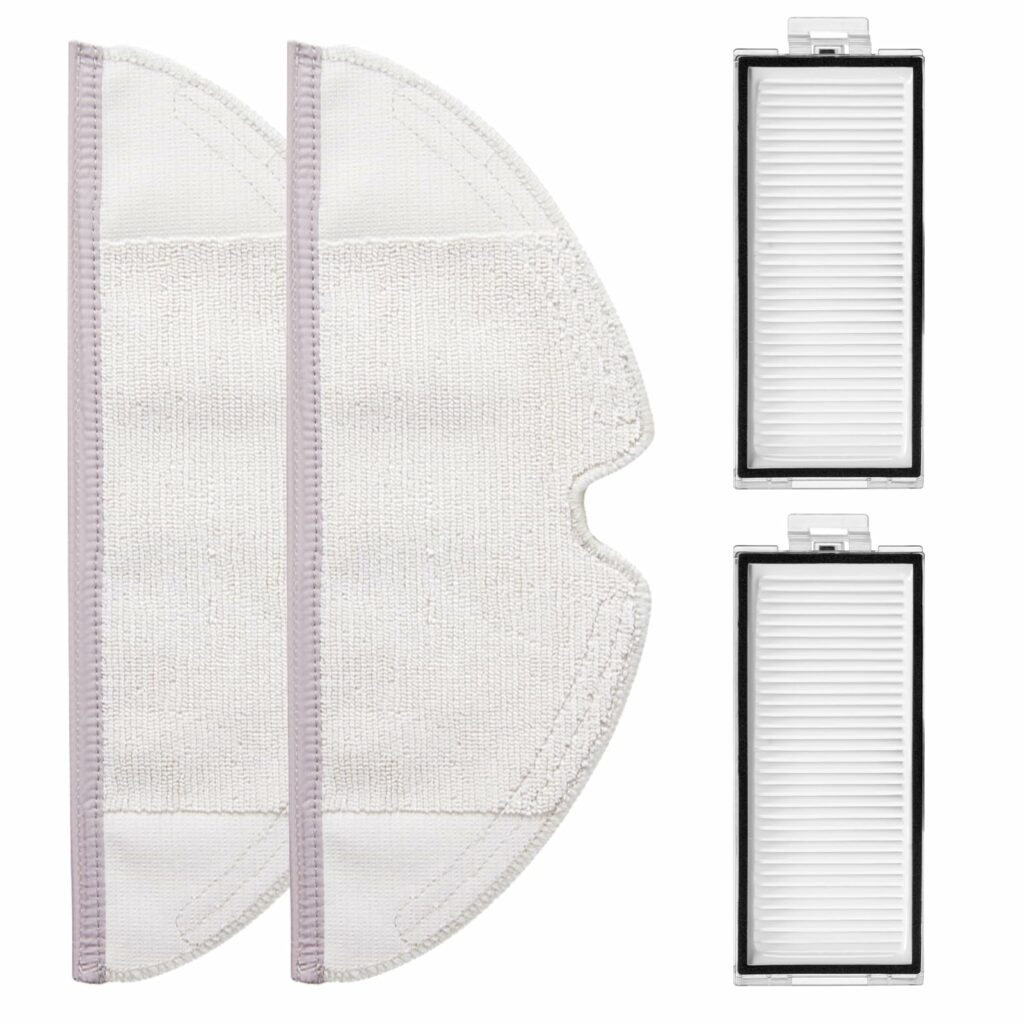 Vacuum Cleaner Accessories for Roborock Q8 Max, 2 Filters HEPA and 2 Mop Cloths for Roborock Q5 Pro, Q5 Pro+, Q8 Max+, Q7, Q7+, Q7 Max, Q7 Max+, Accessory Sets Replacement Wipes Replacement