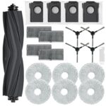 Accessories for Dreame L10s Pro Ultra Heat/ L10s Ultra Gen 2, Replacement Parts Set for Dreame X30 Ultra, 1 Main Brush, 4 Dust Bags, 6 Wipes, 4 Side Brushes, 4 Filters, 1 Cleaning Brush