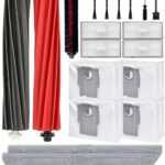 21 Piece Accessory Set for Roborock S8 Pro Ultra Replacement Parts 2 Roller Brushes 4 Side Brushes 4 Dust Bags 4 HEPA Filters 4 Wipes 1 Self-Cleaning Brush