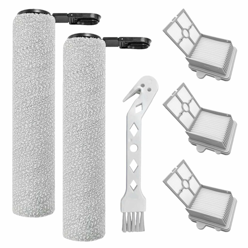 Accessories for Roborock F25/F25 LT/F25 RT/F25 ACE/F25 ALT/F25 GT/F25 XT/F25 ACE Combo/F25 Combo, 2 Brush Rollers + 3 HEPA Filters + 1 Cleaning Brush, Efficient Cleaning without Floor Damage