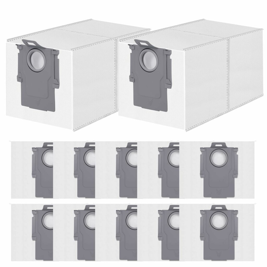 12 Pack Dust Bag for Roborock Q Revo/QV 35S/35A/Qrevo S5V/Saros 10R/Qrevo Edge S5A/Qrevo Curv/Qrevo S/Pro/Master/Plus/S8 MaxV Ultra Vacuum Cleaner, 3 L Large Capacity Disposable Bags Replacement (12)
