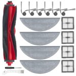Ytaland Replacement Parts Accessories for Roborock Q10 S5/Q10 S5+/Q10 X5/Q10 X5+ Robot Vacuum Cleaner (1 Main Brush, 6 Side Brushes, 4 HEPA Filters, 4 Mop Pads)