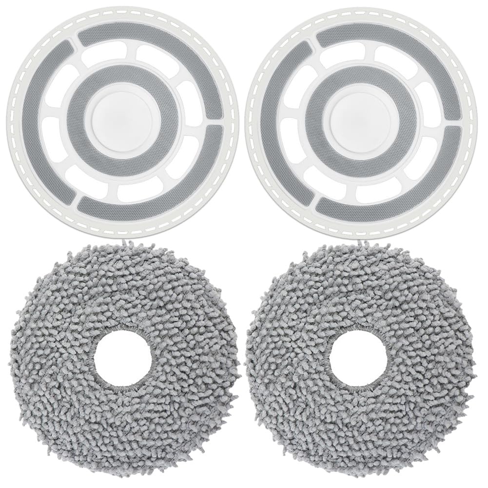 Ytaland Pack of 2 Wipes Holder Replacement Parts Accessories for Roborock QRevo Curv/QRevo Edge/Saros 10R/Qrevo Curv S5X/Qrevo Edge S5A Robot Vacuum Cleaner, Washable Microfibre Mop Pad