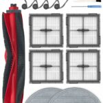 15 Piece Accessory Sets for Roborock Q10 S5/Q10 S5+ Robot Vacuum Cleaner, Replacement Parts with 1 Main Brush, 4 Side Brushes, 4 HEPA Filters, 4 Wipes, 1 Brush