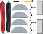 Accessories Compatible with Xiaomi Roborock S8+ / S8 Pro Ultra / S8 Vacuum Cleaner Robot Replacement Parts, 2 Main Brushes, 3 Side Brushes, 2 Filters, 3 Wipes, 1 Screwdriver, 1 Cleaning Brush