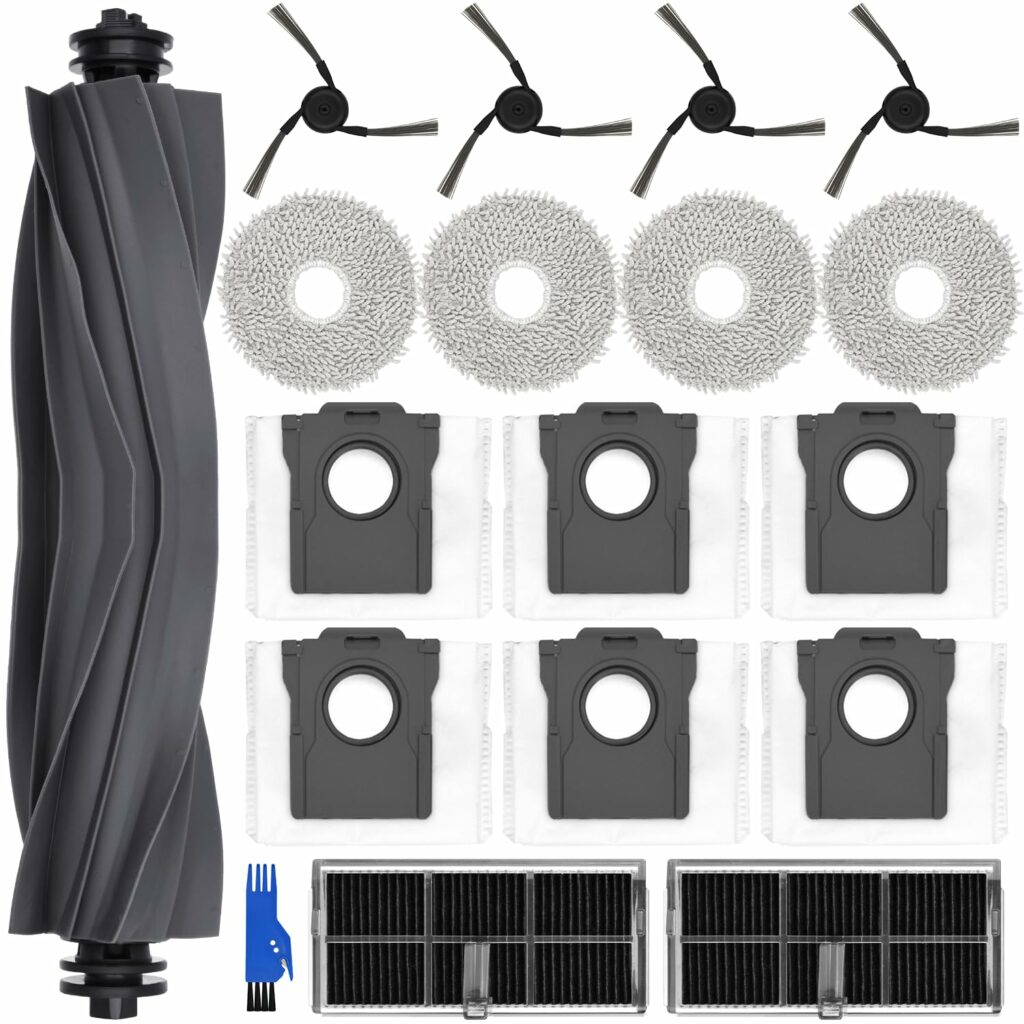 oGoDeal Accessory Set for Dreame X40 Ultra, 4 x Mop Mop Pads 6 x Dust Bags 1 x Main Brush 4 x Side Brushes 2 x Filters, Robot Vacuum Cleaner Replacement Parts Accessories