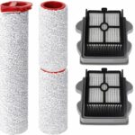 Replacement Parts Set Brush Rollers and HEPA Vacuum Cleaner Filter Compatible with Roborock Dyad Pro/Dyad Pro Combo Vacuum Cleaner Contains 2 Main Brushes, 2 Filters