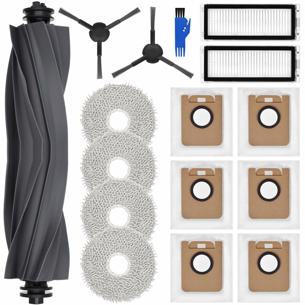 oGoDeal Accessory Set for Dreame L20 Ultra / L20 Ultra Complete, 4 Mop Mop Pads 6 Dust Bags 1 Main Brush 2 Filters, Robot Vacuum Cleaner Replacement Parts Accessory Kit