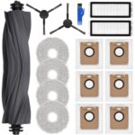 oGoDeal Accessory Set for Dreame L20 Ultra / L20 Ultra Complete, 4 Mop Mop Pads 6 Dust Bags 1 Main Brush 2 Filters, Robot Vacuum Cleaner Replacement Parts Accessory Kit