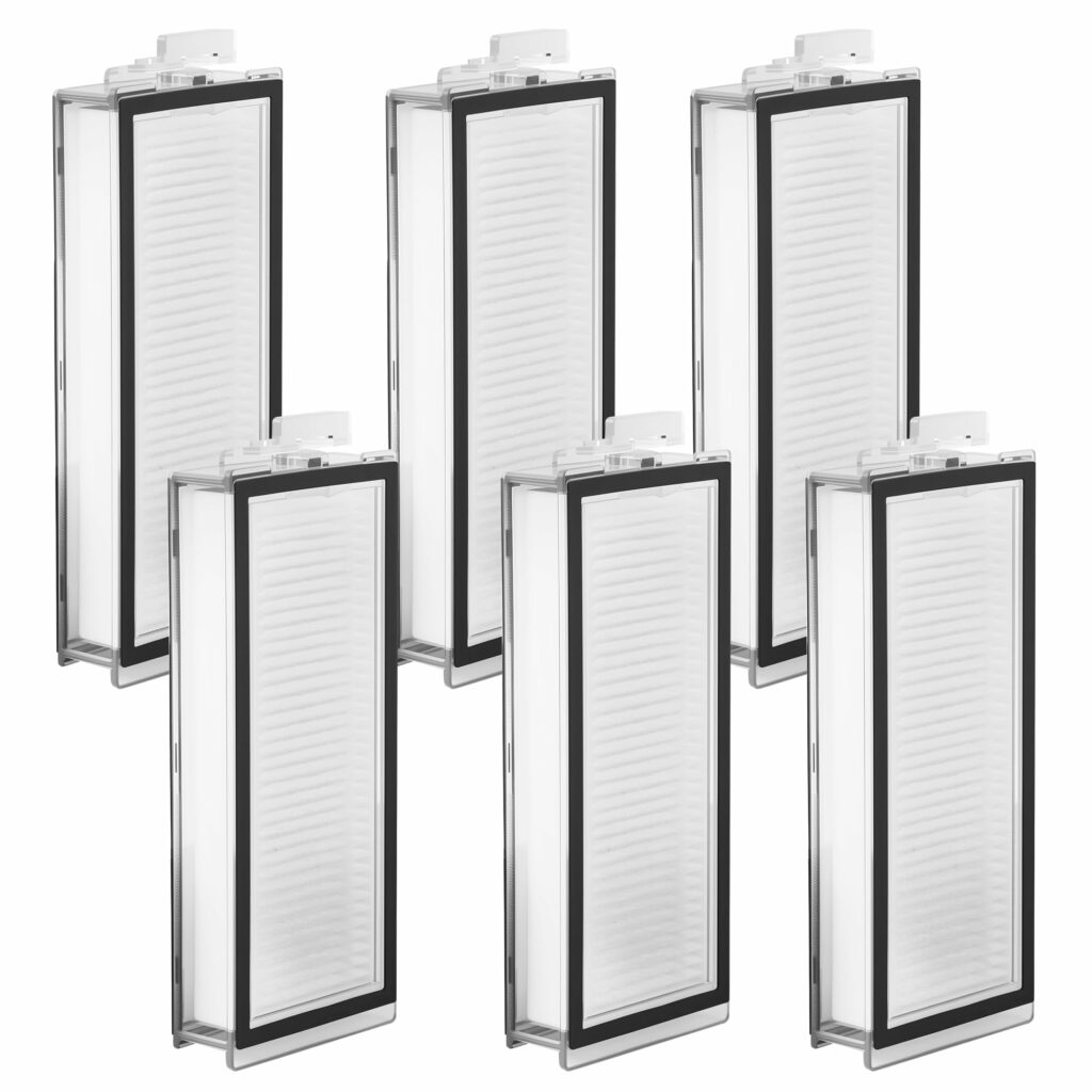 Pack of 6 Hepa Filters for Roborock Filters Compatible with Q5/Q7/Q8 Max+ & T8 – Washable for HEPA Filter for Robot Vacuum Cleaners, Reusable, Powerful