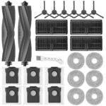 Accessories Spare Parts for Dreame L10s Pro Ultra Heat /L10s Ultra Gen 2 /X30 Ultra, Spare Parts for Mova E30 Ultra, 2 Main Brush, 4 Filter, 6 Bags, 6 Cloths, 6 Side Brushes