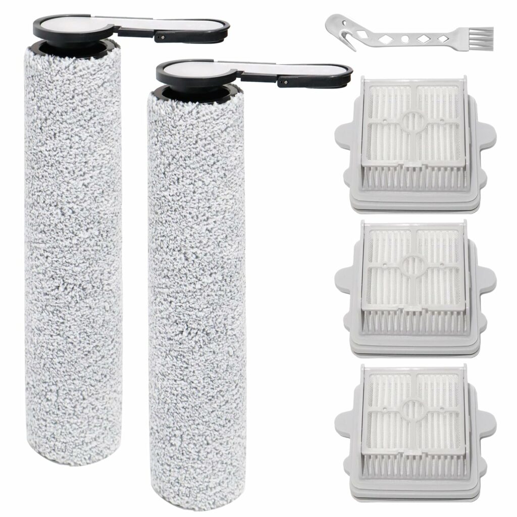 Brush Roll Accessories for Roborock F25 / F25 ACE / F25 RT / F25 LT / F25 ALT Wet and Dry Vacuum Cleaner Replacement Parts, 2 Main Brushes + 3 HEPA Filters