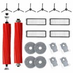 20 Piece Accessory Set for Roborock Q Revo Robot Suction Station, Replacement Parts Includes 2 Main Brushes, 4 Wipes, 4 HEPA Filters, 6 Side Brushes, 4 Dust Bags (Q Revo Black)
