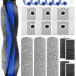 21 Piece Accessory Set for Ecovacs Deebot X9 Pro OMNI Robot Vacuum Cleaner Replacement, 1 Roller Brush, 3 Roller Mops, 4 Filters, 6 Dust Bags, 6 Side Brushes Replacement Parts, 1 Cleaning Brush for