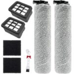 Main Brush Accessory Set for Bissell CrossWave HF3 3598N Wet and Dry Vacuum Cleaner Replacement Parts, 2 Brush Rollers + 2 HEPA Filters + 1 Cleaning Brush