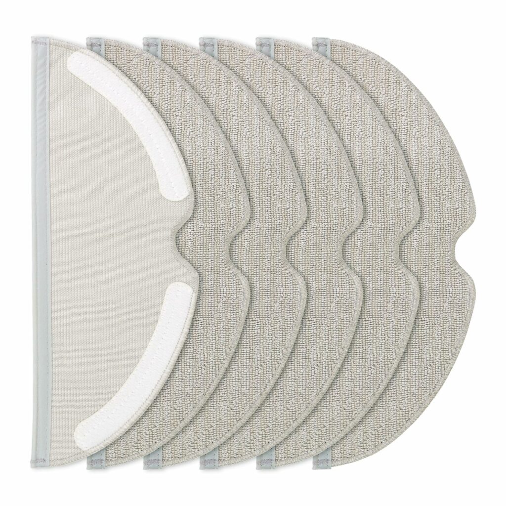 Pack of 6 Wipes for Roborock Q5 Pro/Q5 Pro+/Q8 Max/Q8Max+/S5/S5 Max/S6/S6 Pure/S6 MaxV/Q7/Q7Max Robot Vacuum Cleaner, Reusable and Washable Replacement Cloth
