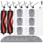 Pack of 26 accessories for Roborock Q7 L5+ / Q7 M5+ vacuum cleaner, replacement part with 2 main brushes, 6 dust bags, 6 wipes, 6 side brushes, 4 filters, 1 cleaning brush, 1 screwdriver