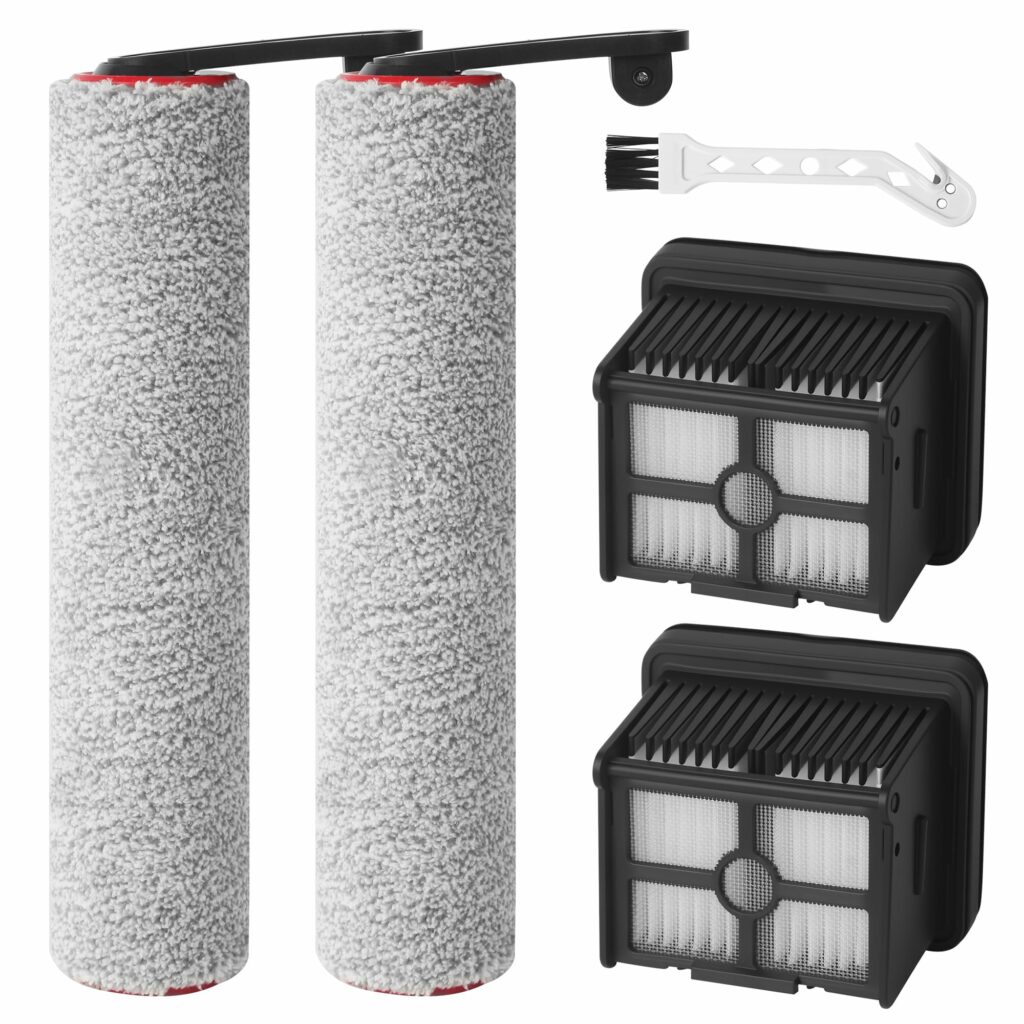 Pack of 5 wet-dry vacuum cleaner accessory set for Dreame H12 Pro, 2 brush rollers, 2 HEPA filters, 1 cleaning brush, suitable for all types of floors such as tiles, wooden floors, laminate floors and