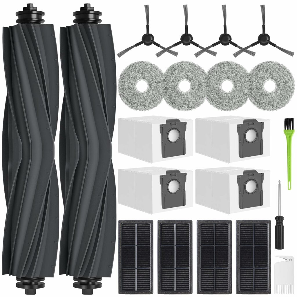 Accessories for Dreame X30 Ultra/L10s Ultra Gen 2/L10s Pro Ultra Heat/Mova E30 Ultra | 2 Main Brushes, 4 Dust Bags, 4 HEPA Filters, 4 Side Brushes, 4 Wischtücher