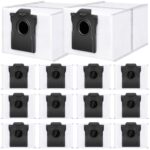 Pack of 14 activated carbon dust bags, compatible with Dreame L10/X20/X30/X40/X50/L40/L50/Mova P10/E30/P50/V50 robot vacuum cleaner, 3.2 litre large capacity, four-layer structure