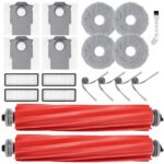 Replacement part accessory for Roborock QV 35A / QV 35S / QR 798 / QR 598 vacuum cleaner robot, 2 main brushes, 4 wipes, 4 dust bags, 4 filters, 4 side brushes