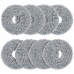 Pack of 8 Wipes Compatible with Roborock Qrevo/Qrevo Master/Qrevo Slim/Qrevo MaxV/Qrevo Curve/Qrevo Pro/Qrevo S Robot Vacuum Cleaner, Washable and Reusable Microfibre Mops