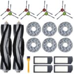 Pack of 21 Accessories for Ecovacs Deebot X1 Omni / X1 e Omni / X1 Turbo Vacuum Cleaner Replacement Parts 2 Main Brushes 4 Filters 8 Side Brushes 6 Wipes 1 Tool