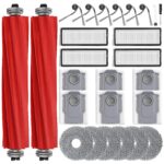 26 Replacement Accessories for Roborock QV 35A / QV 35S / QR 798 / QR 598 Vacuum Cleaner Robot Washer, 6 Dust Bags 6 Mop 6 Side Brush 4 HEPA Filter 2 Main Brush