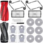 Accessory Set for Roborock Saros 10r/Qrevo CurvX, 1 x Main Roller Brush 4 x Dust Bags 4 x Side Brushes 2 x Filters 6 x Mop Wipes, Spare Parts Robot Vacuum Cleaner Accessories